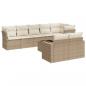 Preview: 9-tlg. Garten-Sofagarnitur mit Kissen Beige Poly Rattan