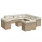 Preview: 14-tlg. Garten-Sofagarnitur mit Kissen Beige Poly Rattan