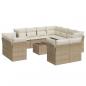 Preview: 12-tlg. Garten-Sofagarnitur mit Kissen Beige Poly Rattan