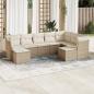 Preview: ARDEBO.de - 9-tlg. Garten-Sofagarnitur mit Kissen Beige Poly Rattan