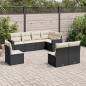 Preview: ARDEBO.de - 8-tlg. Garten-Sofagarnitur mit Kissen Schwarz Poly Rattan