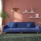 Preview: ARDEBO.de - Schlafsofa 2-Sitzer mit 2 Kissen Blau Stoff