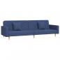 Preview: Schlafsofa 2-Sitzer mit 2 Kissen Blau Stoff