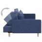 Preview: Schlafsofa 2-Sitzer mit 2 Kissen Blau Stoff