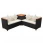 Preview: 4-tlg. Garten-Lounge-Set mit Auflagen Poly Rattan Schwarz