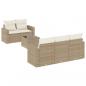 Preview: 6-tlg. Garten-Sofagarnitur mit Kissen Beige Poly Rattan