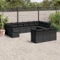 Preview: ARDEBO.de - 13-tlg. Garten-Sofagarnitur mit Kissen Schwarz Poly Rattan