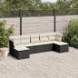 Preview: ARDEBO.de - 7-tlg. Garten-Sofagarnitur mit Kissen Schwarz Poly Rattan