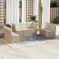 Preview: ARDEBO.de - 7-tlg. Garten-Sofagarnitur mit Kissen Beige Poly Rattan