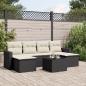 Preview: ARDEBO.de - 7-tlg. Garten-Sofagarnitur mit Kissen Schwarz Poly Rattan