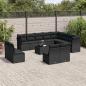 Preview: ARDEBO.de - 13-tlg. Garten-Sofagarnitur mit Kissen Schwarz Poly Rattan