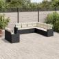 Preview: ARDEBO.de - 9-tlg. Garten-Sofagarnitur mit Kissen Schwarz Poly Rattan