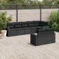 Preview: ARDEBO.de - 8-tlg. Garten-Sofagarnitur mit Kissen Schwarz Poly Rattan