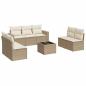 Preview: 8-tlg. Garten-Sofagarnitur mit Kissen Beige Poly Rattan