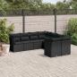 Preview: ARDEBO.de - 8-tlg. Garten-Sofagarnitur mit Kissen Schwarz Poly Rattan