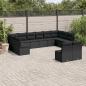 Preview: ARDEBO.de - 12-tlg. Garten-Sofagarnitur mit Kissen Schwarz Poly Rattan