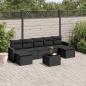 Preview: ARDEBO.de - 8-tlg. Garten-Sofagarnitur mit Kissen Schwarz Poly Rattan