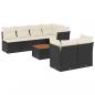 Preview: 8-tlg. Garten-Sofagarnitur mit Kissen Schwarz Poly Rattan