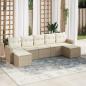 Preview: ARDEBO.de - 7-tlg. Garten-Sofagarnitur mit Kissen Beige Poly Rattan