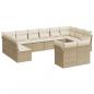 Preview: 12-tlg. Garten-Sofagarnitur mit Kissen Beige Poly Rattan