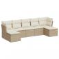 Preview: 7-tlg. Garten-Sofagarnitur mit Kissen Beige Poly Rattan