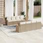 Preview: ARDEBO.de - 9-tlg. Garten-Sofagarnitur mit Kissen Beige Poly Rattan