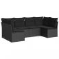 Preview: 6-tlg. Garten-Sofagarnitur mit Kissen Schwarz Poly Rattan