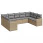 Preview: 9-tlg. Garten-Sofagarnitur mit Kissen Beige Poly Rattan