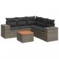 Preview: 6-tlg. Garten-Sofagarnitur mit Kissen Grau Poly Rattan