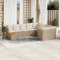 Preview: ARDEBO.de - 10-tlg. Garten-Sofagarnitur mit Kissen Beige Poly Rattan