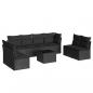 Preview: 9-tlg. Garten-Sofagarnitur mit Kissen Schwarz Poly Rattan