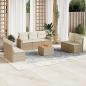 Preview: ARDEBO.de - 8-tlg. Garten-Sofagarnitur mit Kissen Beige Poly Rattan