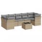 Preview: 8-tlg. Garten-Sofagarnitur mit Kissen Beige Poly Rattan