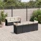 Preview: ARDEBO.de - 8-tlg. Garten-Sofagarnitur mit Kissen Schwarz Poly Rattan