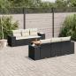 Preview: ARDEBO.de - 7-tlg. Garten-Sofagarnitur mit Kissen Schwarz Poly Rattan