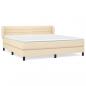 Preview: Boxspringbett mit Matratze Creme 180x200 cm Stoff