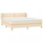 Preview: Boxspringbett mit Matratze Creme 180x200 cm Stoff