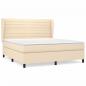 Preview: Boxspringbett mit Matratze Creme 160x200 cm Stoff