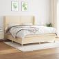 Preview: ARDEBO.de - Boxspringbett mit Matratze Creme 180x200 cm Stoff