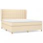 Preview: ARDEBO.de - Boxspringbett mit Matratze Creme 180x200 cm Stoff