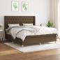 Preview: ARDEBO.de - Boxspringbett mit Matratze Dunkelbraun 160x200 cm Stoff