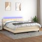 Preview: ARDEBO.de - Boxspringbett mit Matratze & LED Creme 180x200 cm Stoff