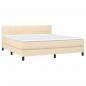 Preview: Boxspringbett mit Matratze & LED Creme 180x200 cm Stoff