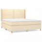 Preview: Boxspringbett mit Matratze Creme 180x200 cm Stoff