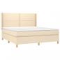 Preview: Boxspringbett mit Matratze Creme 180x200 cm Stoff