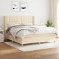 Preview: ARDEBO.de - Boxspringbett mit Matratze Creme 180x200 cm Stoff