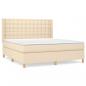 Preview: Boxspringbett mit Matratze Creme 180x200 cm Stoff