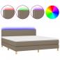 Preview: Boxspringbett mit Matratze & LED Taupe 160x200 cm Stoff