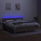 Preview: Boxspringbett mit Matratze & LED Taupe 160x200 cm Stoff