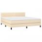 Preview: Boxspringbett mit Matratze Creme 180x200 cm Stoff